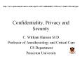Confidentiality, Privacy and Security PowerPoint PPT Presentation