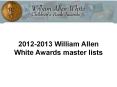 2012-2013 William Allen White Awards master lists PowerPoint PPT Presentation