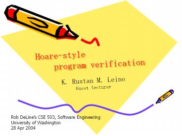Hoare-style   program verification