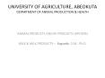 UNIVERSITY OF AGRICULTURE, ABEOKUTA DEPARTMENT OF ANIMAL PRODUCTION & HEALTH PowerPoint PPT Presentation
