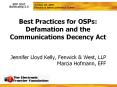 Best Practices for OSPs: Defamation and the Communications Decency Act PowerPoint PPT Presentation