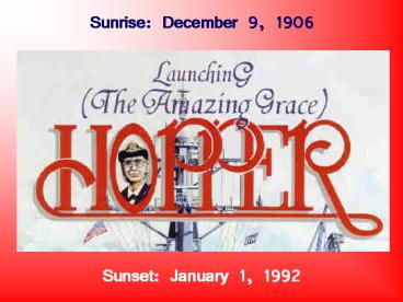 Sunrise: December 9, 1906