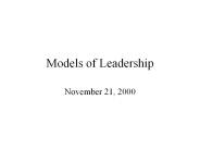 Models of Leadership