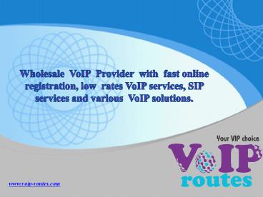 Wholesale VoIP Provider | VoIP Routes