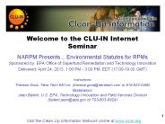 Welcome to the CLU-IN Internet Seminar