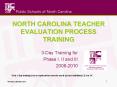 NORTH CAROLINA TEACHER EVALUATION PROCESS TRAINING 3-Day PowerPoint PPT Presentation