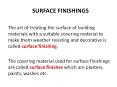 SURFACE FINISHINGS PowerPoint PPT Presentation
