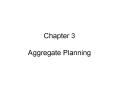 Chapter 3  Aggregate Planning PowerPoint PPT Presentation