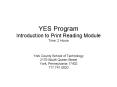 YES Program Introduction to Print Reading Module Time: 2 Hours PowerPoint PPT Presentation