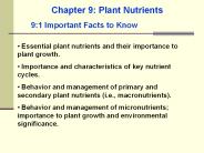 Chapter 9: Plant Nutrients