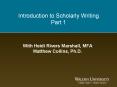 Introduction to Scholarly Writing Part 1 PowerPoint PPT Presentation