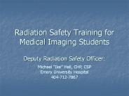 Radiation Safety Training for Medical Imaging Students