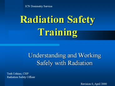 Radiation Safety Training