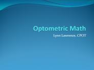Optometric Math