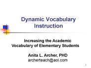 Dynamic Vocabulary Instruction