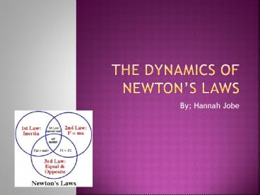 Hannah Jobe; The Dynamics of Newtons Laws