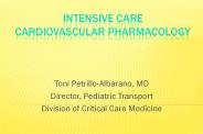 Intensive Care Cardiovascular Pharmacology