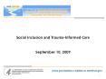 Social Inclusion and Trauma-Informed Care PowerPoint PPT Presentation