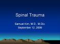 Spinal Trauma PowerPoint PPT Presentation