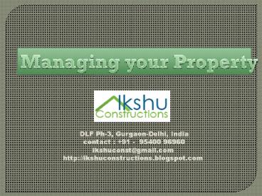 Managing your Property