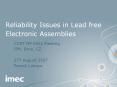 Reliability Issues in Lead free Electronic Assemblies PowerPoint PPT Presentation