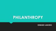 Edward Laborio and Philanthropy