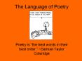The Language of Poetry PowerPoint PPT Presentation