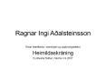 Ragnar Ingi Aрalsteinsson PowerPoint PPT Presentation