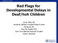 Red Flags for Developmental Delays in Deaf/hoh Children PowerPoint PPT Presentation