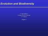Evolution and Biodiversity