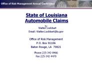 State of Louisiana Automobile Claims