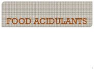 FOOD ACIDULANTS