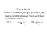 Valence Shell Electron Pair Repulsion (VSEPR) Theory