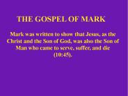 THE GOSPEL OF MARK