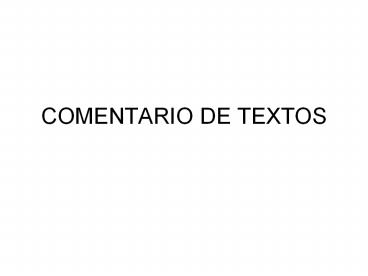 COMENTARIO DE TEXTOS