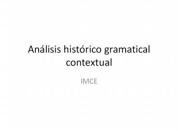 Anбlisis histуrico gramatical contextual