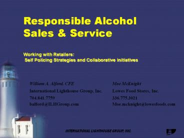 Responsible Alcohol