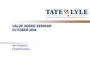 VALUE ADDED SEMINAR OCTOBER 2004