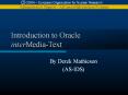 Introduction to Oracle interMedia-Text PowerPoint PPT Presentation