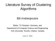 Literature Survey of Clustering Algorithms