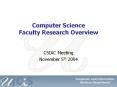 Computer Science Faculty Research Overview PowerPoint PPT Presentation