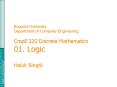 Bogazici University Department of Computer Engineering CmpE 220 Discrete Mathematics 01. Logic Haluk Bingцl PowerPoint PPT Presentation