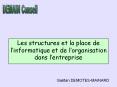 Les structures et la place de l’informatique et de l’organisation dans l’entreprise PowerPoint PPT Presentation