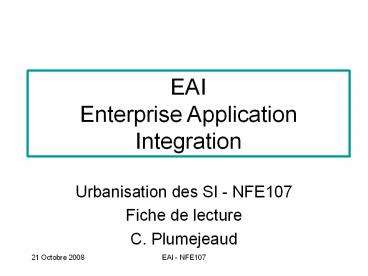 EAI Enterprise Application Integration