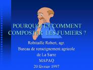 POURQUOI ET COMMENT COMPOSTER LES FUMIERS ?