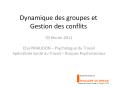 Dynamique des groupes et Gestion des conflits PowerPoint PPT Presentation