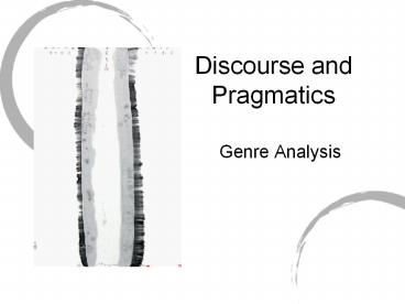Discourse and Pragmatics