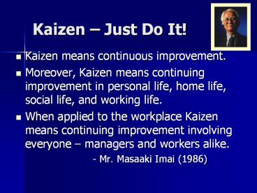 Kaizen – Just Do It!