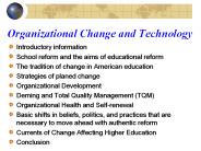 Organizational Change and Technology