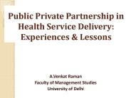 Public Private Partnership in Health Service